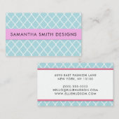 Blaue Latticework, Quatrefolie, marokkanischer Tre Visitenkarte (Vorne/Hinten)