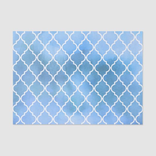 Blaue Lattizität, Quatrefolie, Trellis, Wasserfarb Seidenpapier (Vorderseite)