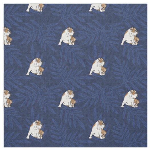 Blaue Lauae Bulldogge Stoff (Muster)