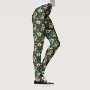 Blaue Laufende Anemonen Inspirierte Weihnachtsgesc Leggings