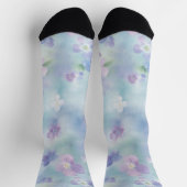 Blaue Lavendel Weiße Blumen Socken (Oben)