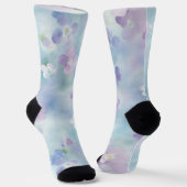 Blaue Lavendel Weiße Blumen Socken (Gewinkelt)