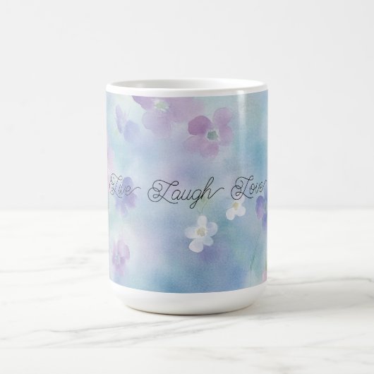 Blaue Lavendel Weiße Violette Blumen Kaffeetasse (Mittel)