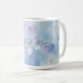 Blaue Lavendel Weiße Violette Blumen Kaffeetasse (VorderseiteRechts)