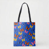 Blaue lebendige Schmetterlinge Tasche (Vorderseite)