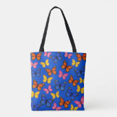 Blaue lebendige Schmetterlinge Tasche (Rückseite)