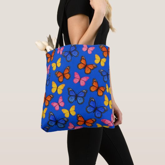 Blaue lebendige Schmetterlinge Tasche (Von Nahem)