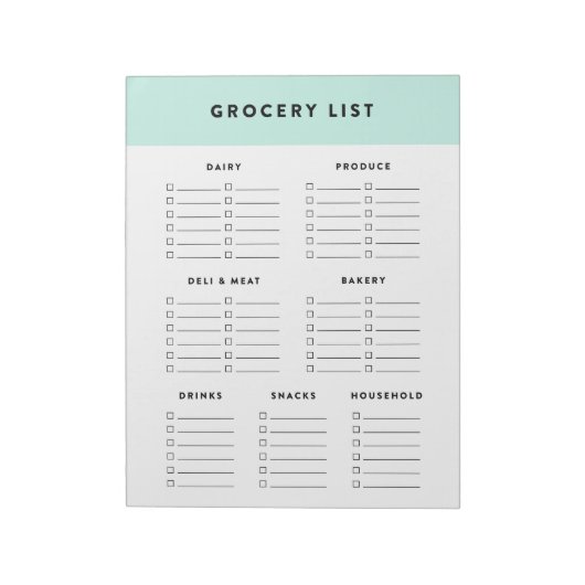 Blaue Lebensmittelliste Notizblock (Rotiert)