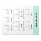 Blaue Lebensmittelliste Notizblock (Vorderseite)