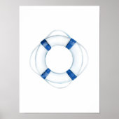 Blaue Lebensring-Wasserfarbenkunst Poster (Vorne)
