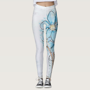 Blaue Leberblume Leggings