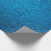 Blaue Lederoptik Geschenkpapier (Ecke)
