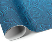 Blaue Lederoptik Geschenkpapier (Rolleneckpunkt)
