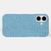 Blaue Lederoptik Moderne Minimalistische Ästhetik Case-Mate iPhone Hülle (Rückseite (Horizontal))
