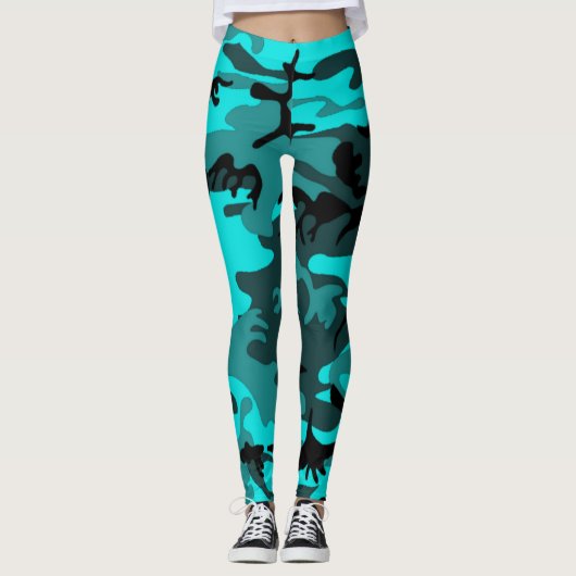 Blaue legging Camouflage Leggings (Vorderseite)