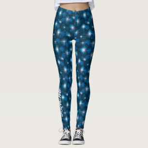 Blaue Leggings mit individuellem Monogramm und gli