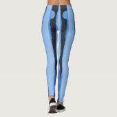 Blaue Leggings mit schwarzen Streifen (Rückseite)