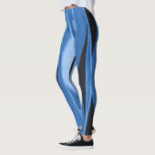 Blaue Leggings mit schwarzen Streifen (Links)