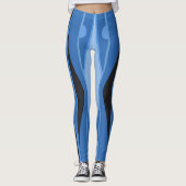 Blaue Leggings mit schwarzen Streifen (Vorderseite)