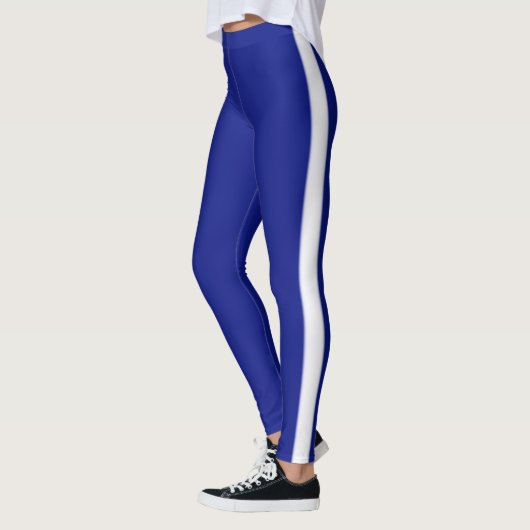 Blaue Leggings mit weißem Streifen (Links)