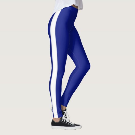 Blaue Leggings mit weißem Streifen (Rechts)