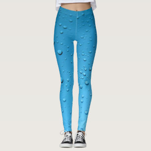 Blaue Leggings-Wasser-Tröpfchen-Yoga-Hosen Leggings