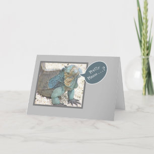 BLAUE LEGUAN/KOPF GENEIGT/"BITTE SCHÖN?/GENESE SOO KARTE