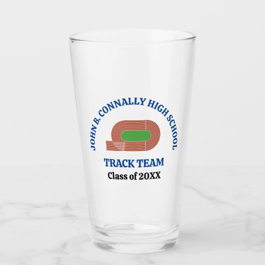 Blaue Leichtathletik-Mannschaft der High School pe Glas (Vorderseite)