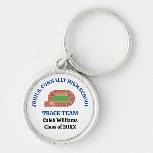 Blaue Leichtathletik-Mannschaft der High School pe Schlüsselanhänger (Vorne)