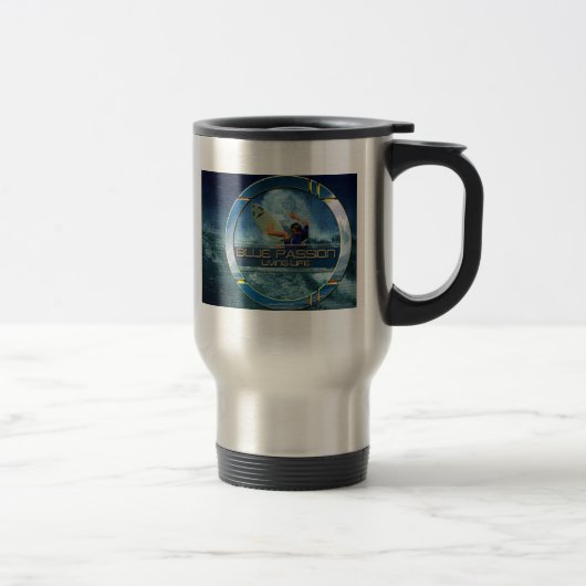blaue Leidenschaft Reisebecher (Rechts)