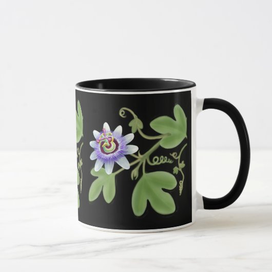 Blaue Leidenschafts-Blumen-Rebe-Tasse Tasse (Rechts)