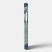 Blaue LeinenWeltkarte Case-Mate iPhone Hülle (Rückseite / Links)