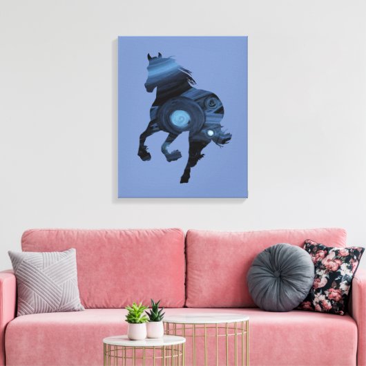 Blaue Leinwand (Insitu (Wohnzimmer))