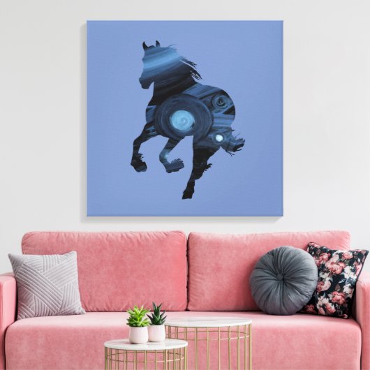 Blaue Leinwand (Insitu (Wohnzimmer))