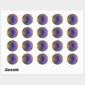 Blaue Leinwand Runder Aufkleber (Blatt)
