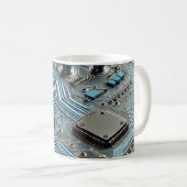 Blaue Leiterplatte Kaffeetasse (VorderseiteRechts)