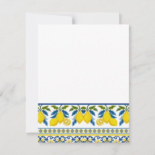 Blaue Lemon Wasserfarbe Mittelmeer UAWG Einladung (Rückseite)