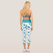 Blaue Leopard-Muster Capri Leggings (Rückseite)