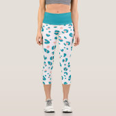 Blaue Leopard-Muster Capri Leggings (Vorderseite)
