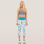 Blaue Leopard-Muster Capri Leggings (Vorderseite)