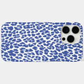 Blaue Leopard-Muster Case-Mate iPhone Hülle (Rückseite (Horizontal))