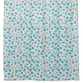 Blaue Leopard-Muster Duschvorhang (Vorderseite)