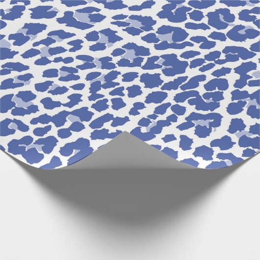 Blaue Leopard-Muster Geschenkpapier (Ecke)