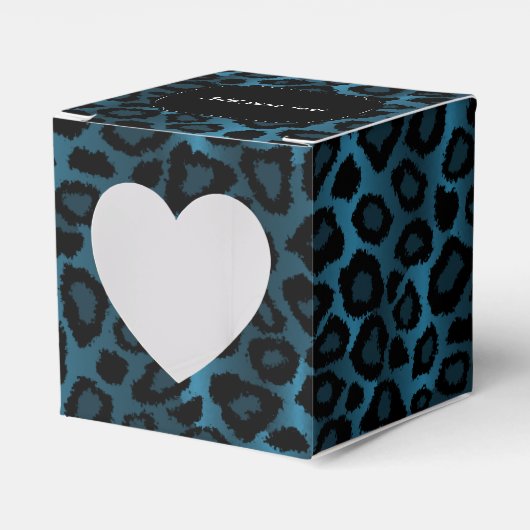 Blaue Leopard-Muster Geschenkschachtel (Vorderseite)