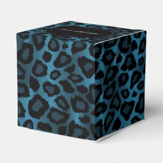 Blaue Leopard-Muster Geschenkschachtel (Rückseite)