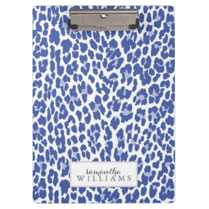 Blaue Leopard-Muster Klemmbrett