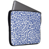 Blaue Leopard-Muster Laptopschutzhülle (Vorne Rechts)