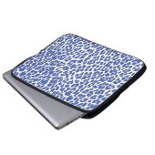 Blaue Leopard-Muster Laptopschutzhülle (Vorne Knopf)