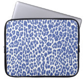 Blaue Leopard-Muster Laptopschutzhülle (Vorderseite)