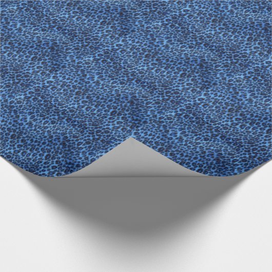 Blaue Leopard-Musterverpackungspapier Geschenkpapier (Ecke)